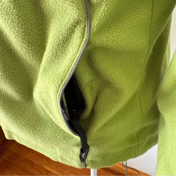 Columbia REVERSIBLE Fleece Nylon Outdoor Jacket Full Zip Green/Grey Size Medium - Picture 4 of 11